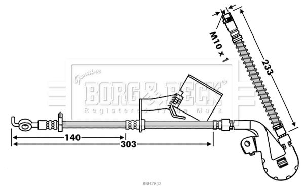 BORG & BECK Тормозной шланг BBH7842